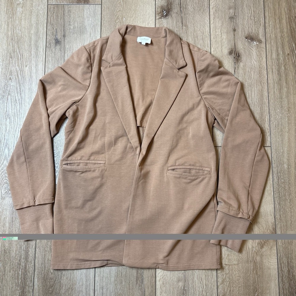 Sundays by We Are Sundays Knit Open-Front Blazer with Thumbholes - Size L